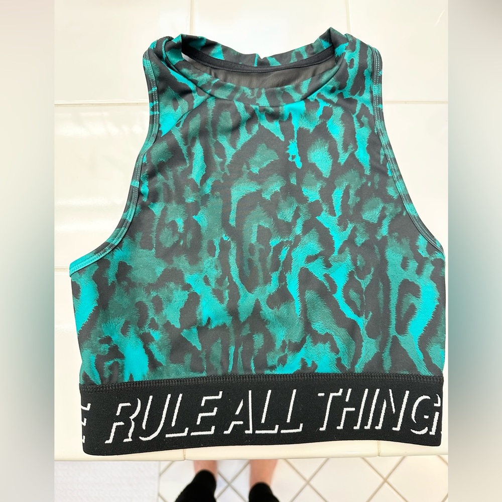 Pam & Gela Ocelot Green & Black Bra Tank - Small